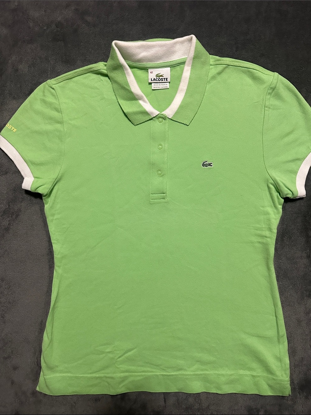 Vintage Lacoste Light Green Polo with White Trim